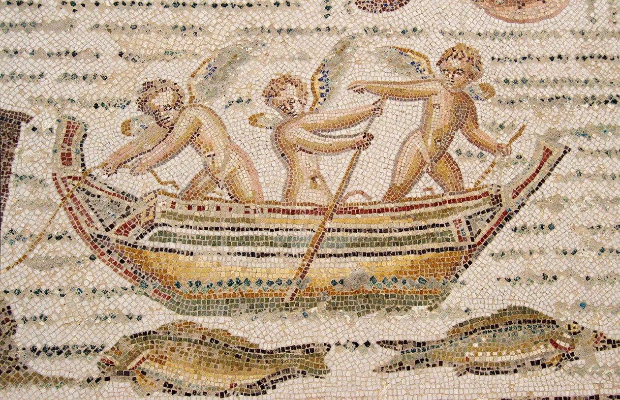 Mosaico romano al museo archeologico di Lamta da Habib M’henni