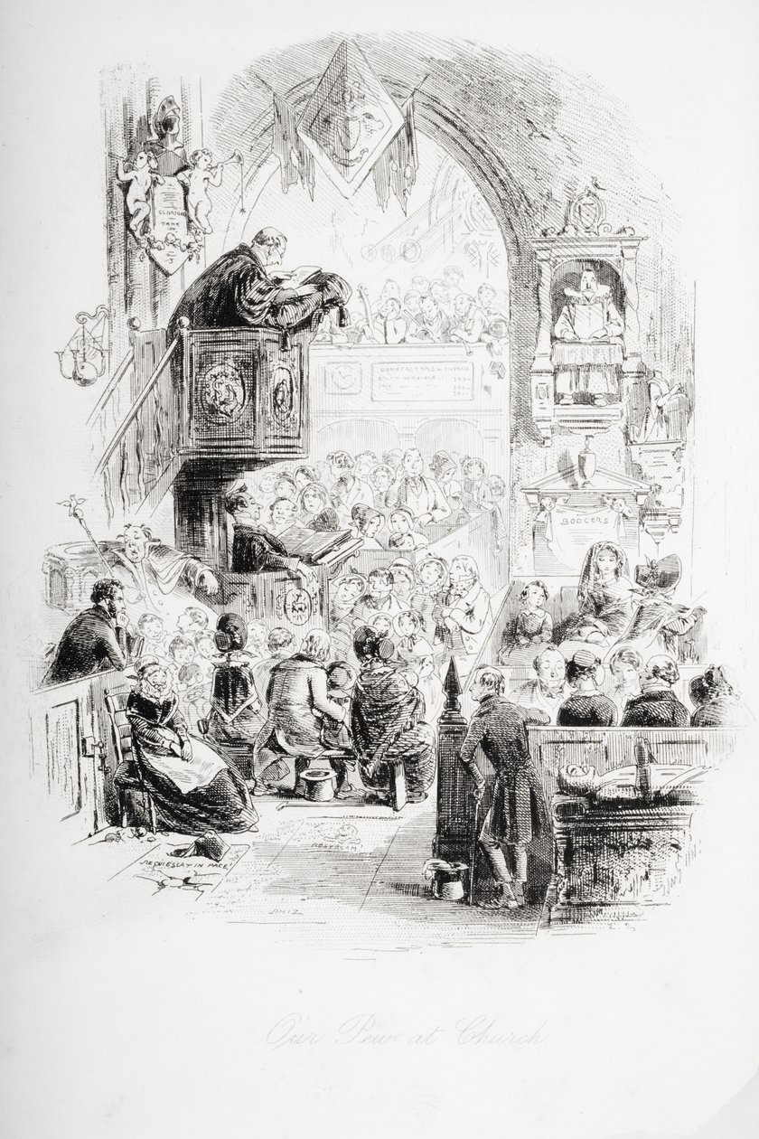 Il nostro banco in chiesa, illustrazione da 