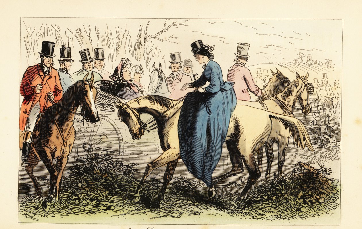 Aristocratico inglese in una carrozza che ignora una stretta di mano da una signora da after Hablot Knight Browne