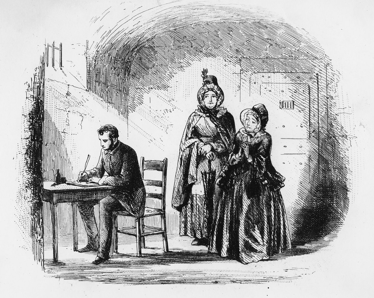 La signora Bagnet ritorna dalla sua spedizione, illustrazione da 