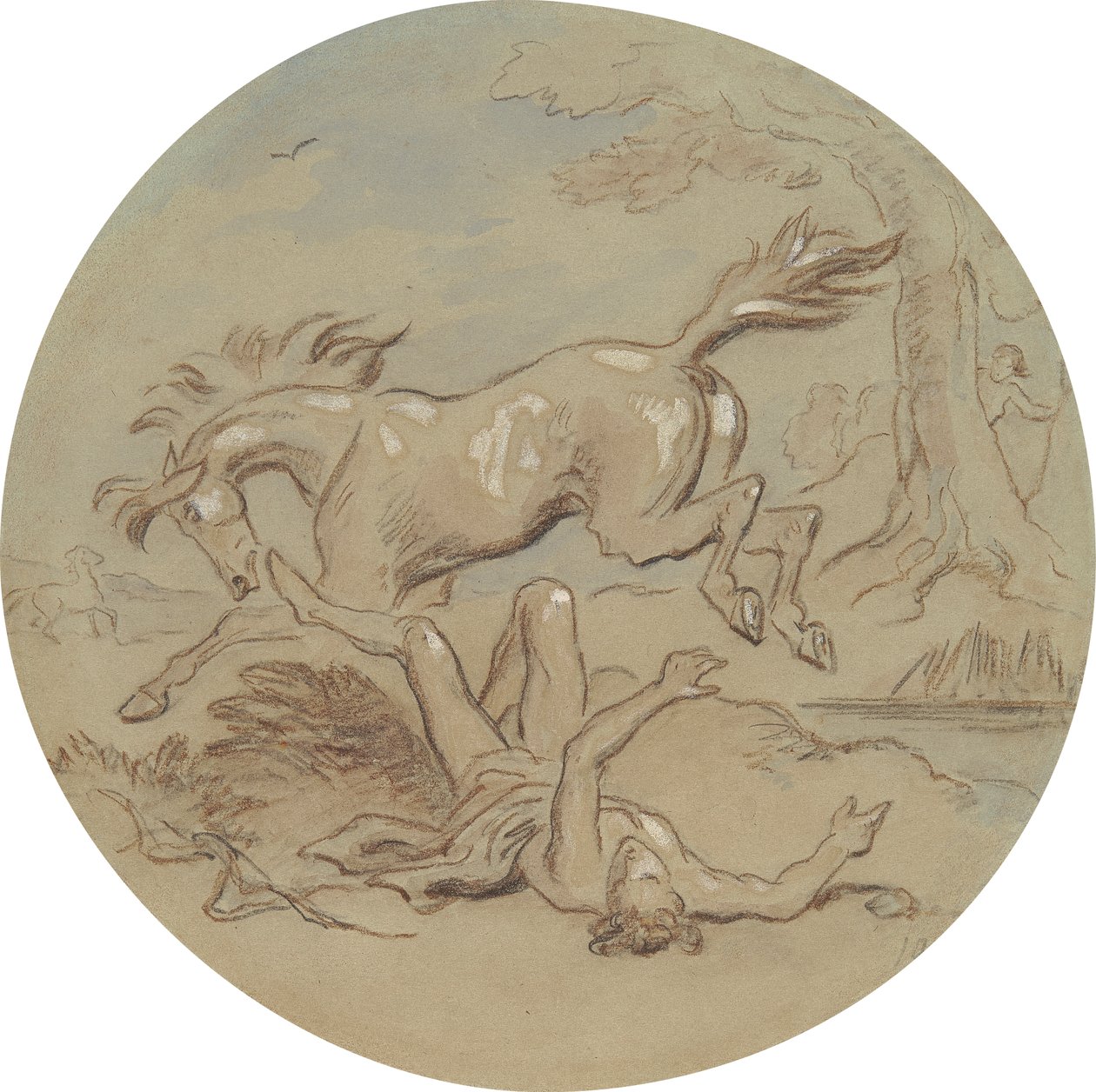 Uno dei diciotto disegni per una serie di piatti che illustrano Venere e Adone da Hablot Knight Browne