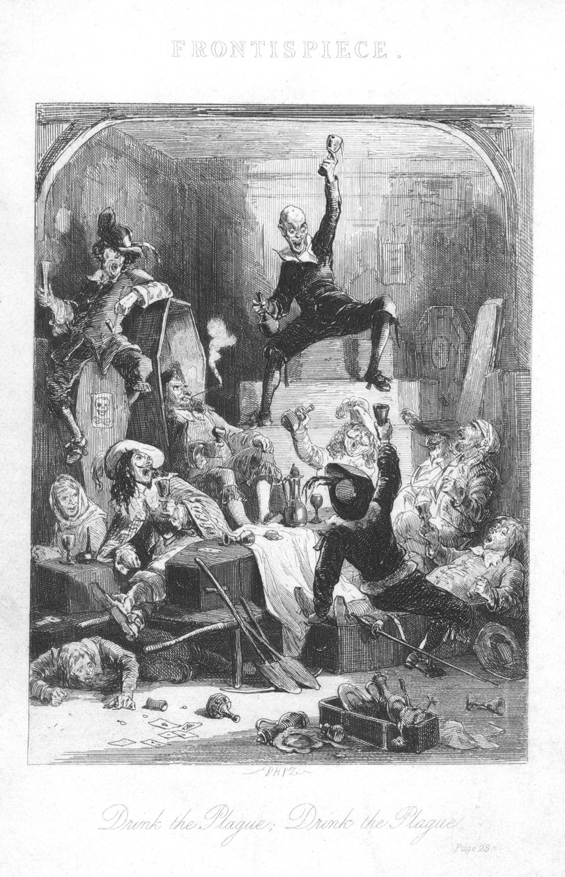Scena da Old St Pauls di William Harrison Ainsworth, 1855 da Hablot Knight Browne