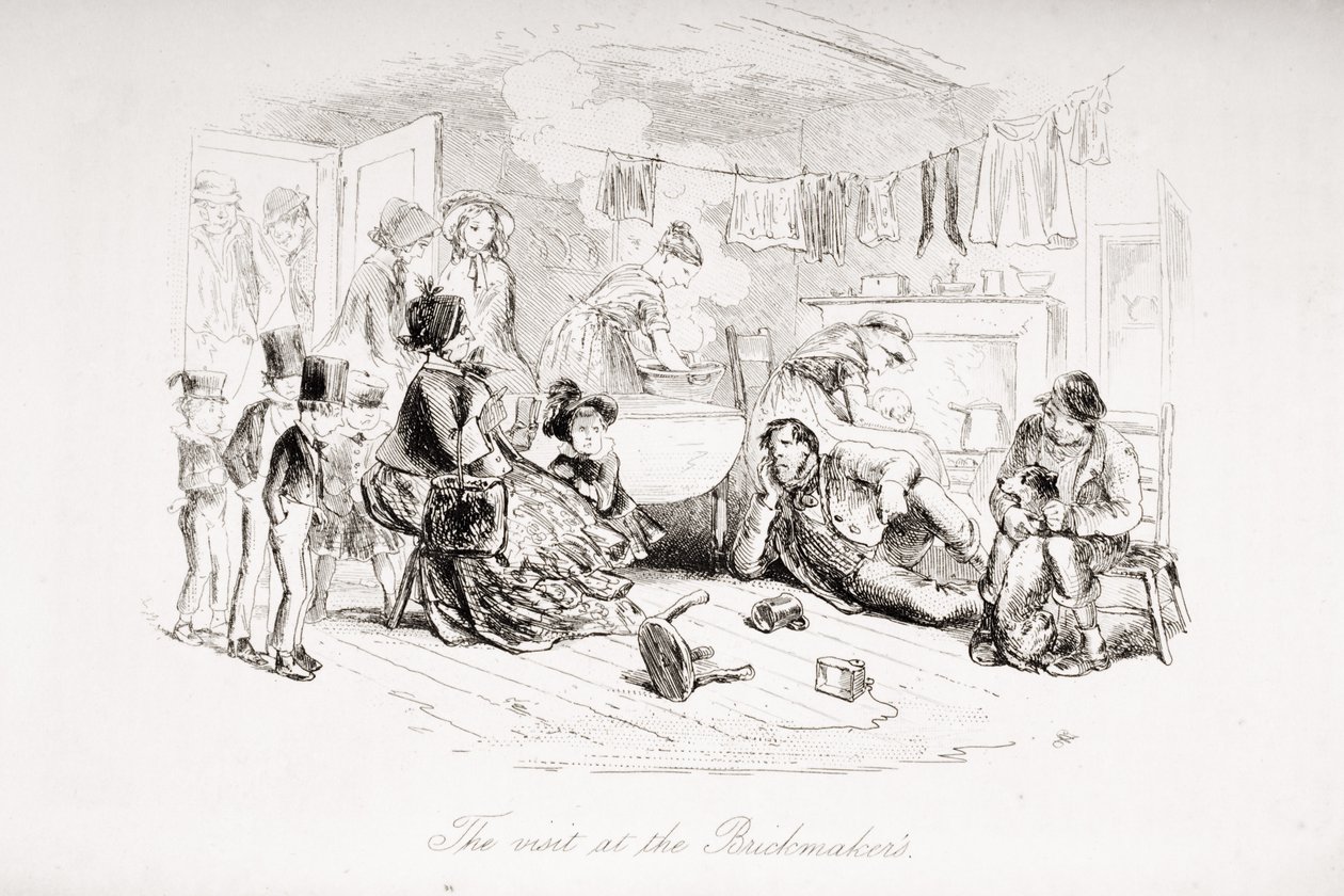 La visita al fabbricante di mattoni, illustrazione da 