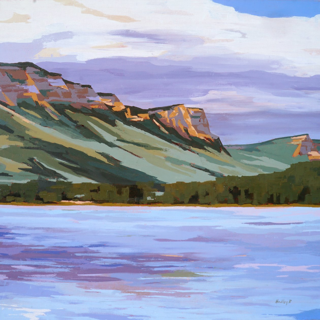 Pioggia in arrivo, lago Haviland, 2024 circa (olio su tela) da Hadley Rampton