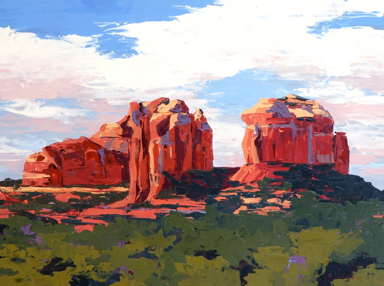 Nuvole che si dipartono, 2024 circa (olio su tavola) da Hadley Rampton