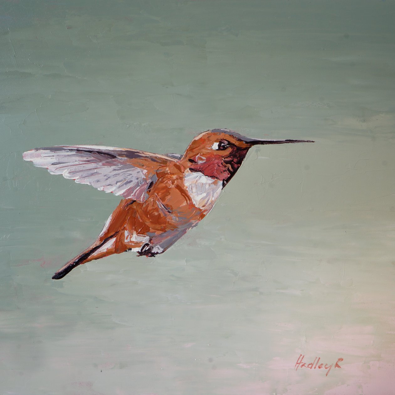 Red Barron, 2025 circa (olio su tavola) da Hadley Rampton