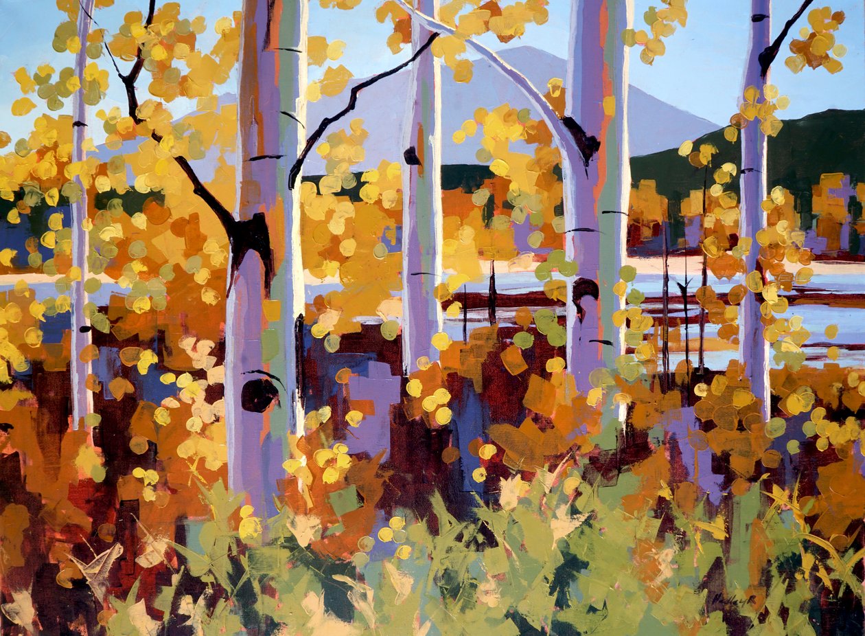 Teton Aspen, 2024 circa (olio su tela) da Hadley Rampton