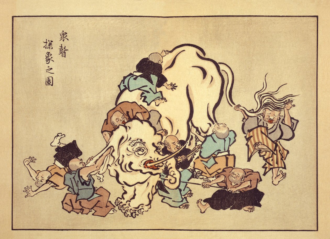 Monaci ciechi che esaminano un elefante da Hanabusa Itcho