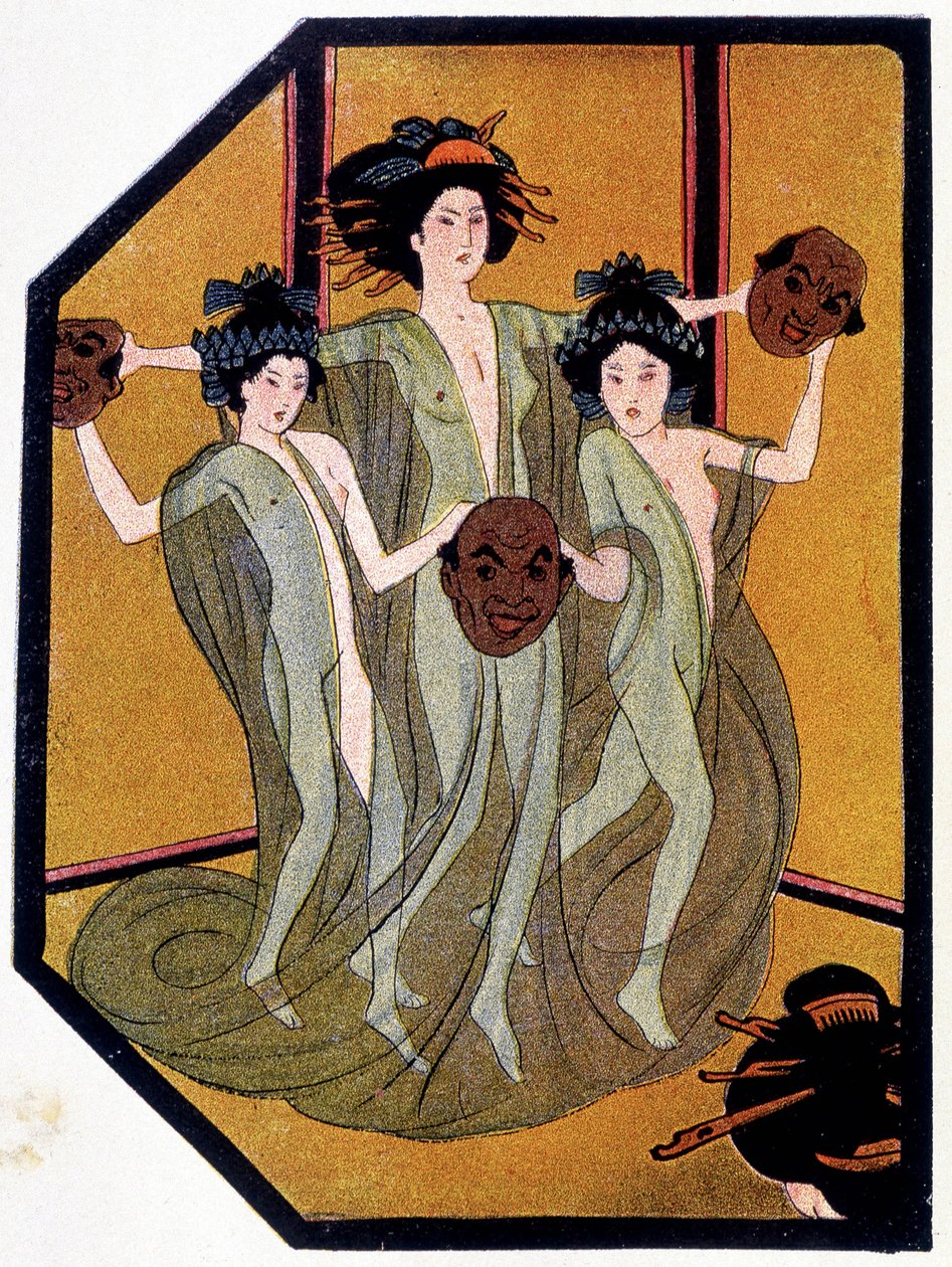 Ingresso delle giovani giapponesi - in "Bambole giapponesi" di Félicien Champsaur, ill. Hanafusa Itcho, Parigi da Hanabusa Itcho