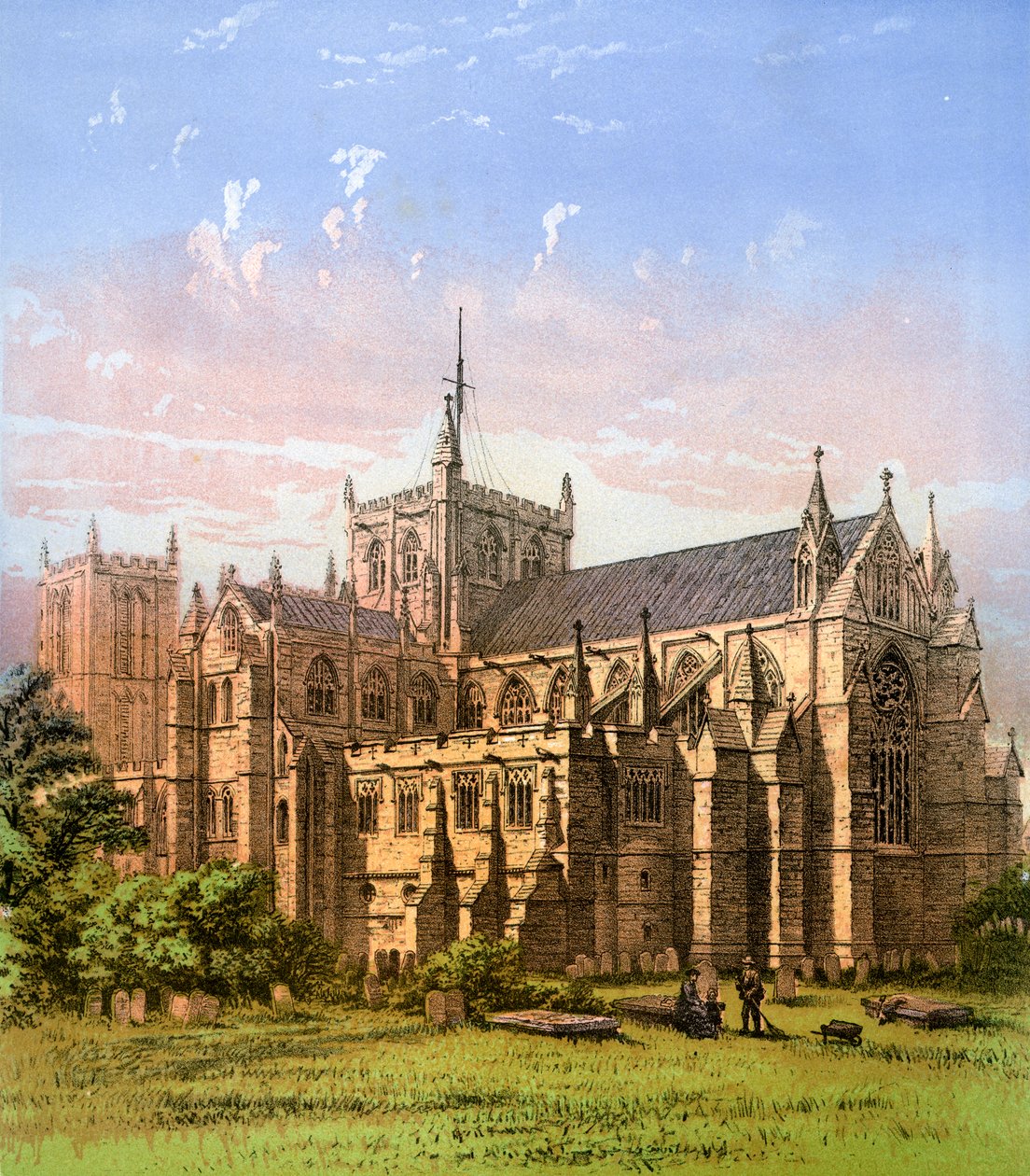 Cattedrale di Ripon, Yorkshire, c1870 da Hanhart