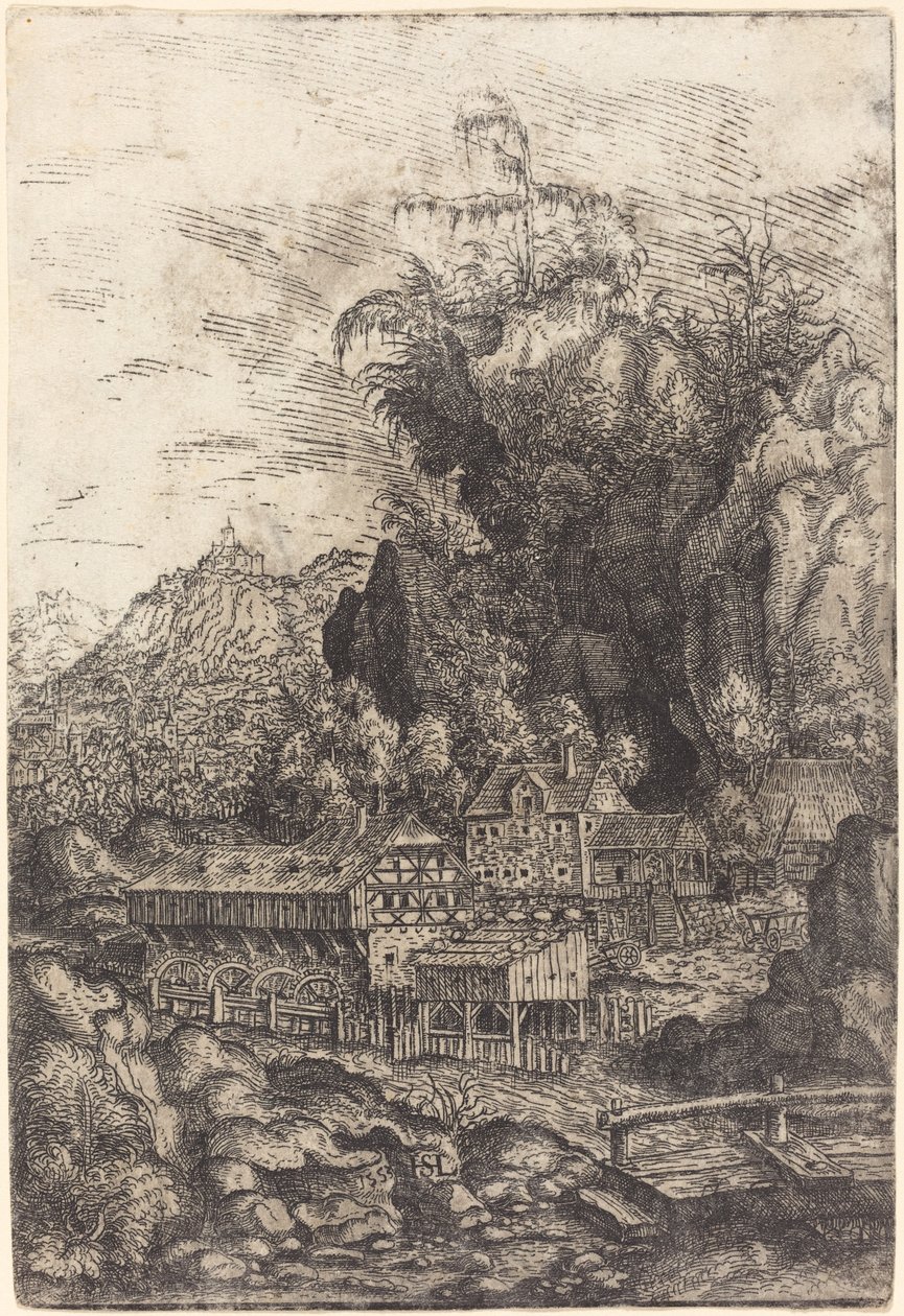 Paesaggio con mulino ad acqua da Hanns Lautensack