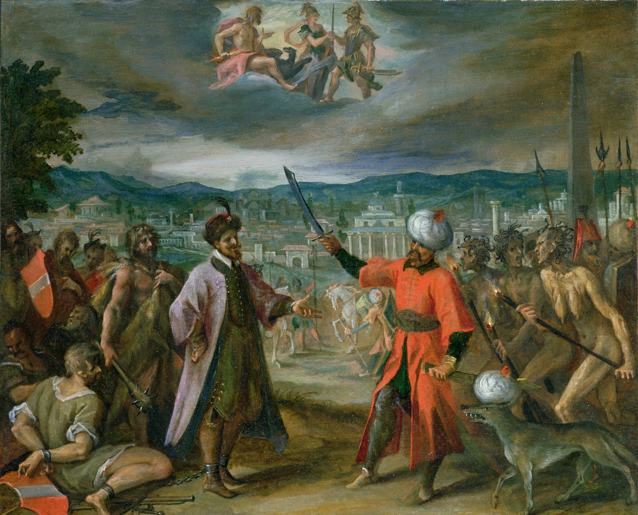Allegoria delle guerre turche: La dichiarazione di guerra a Costantinopoli, 1603-4 da Hans von Aachen