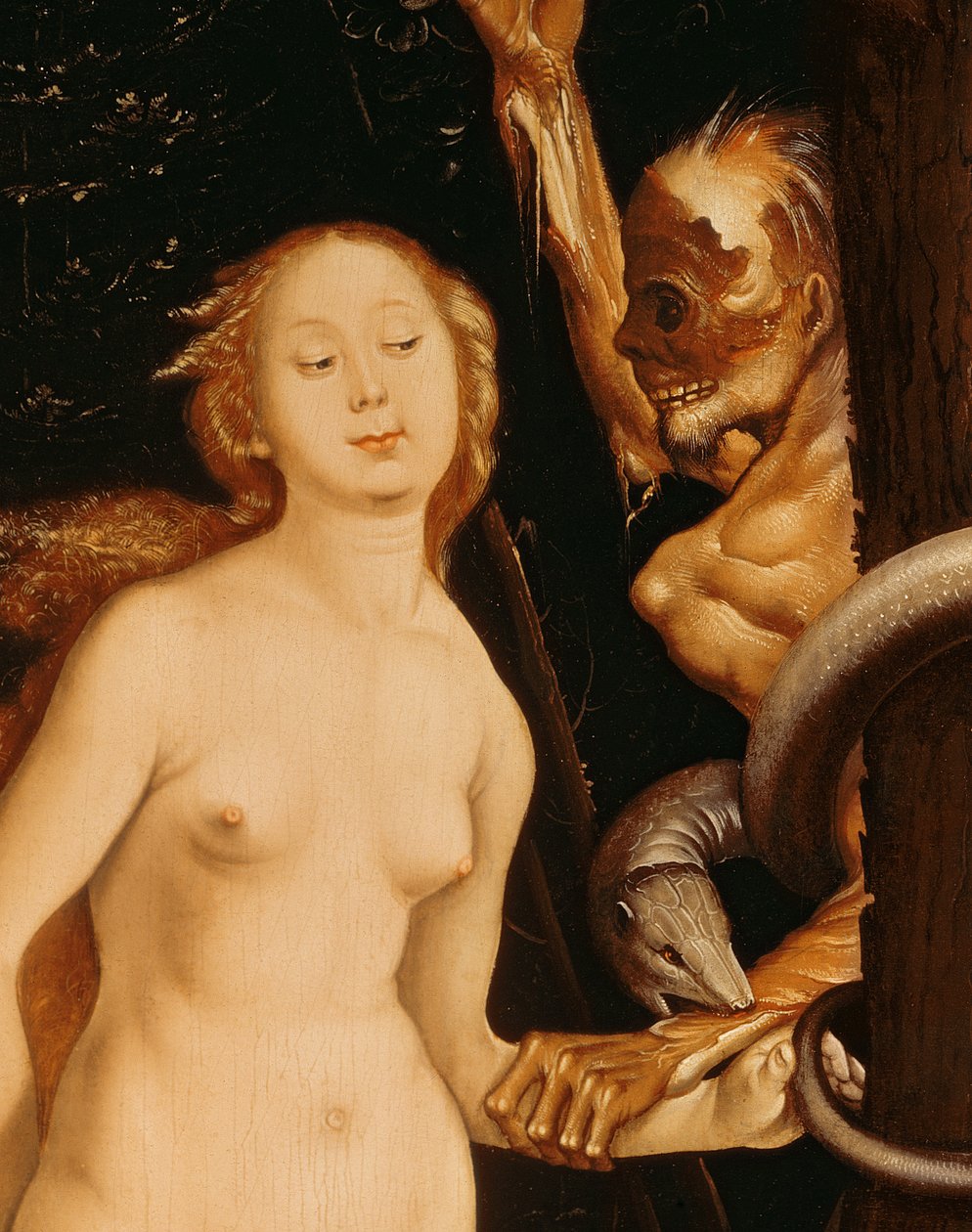 Eva, il Serpente e la Morte (dettaglio) da Hans Baldung Grien