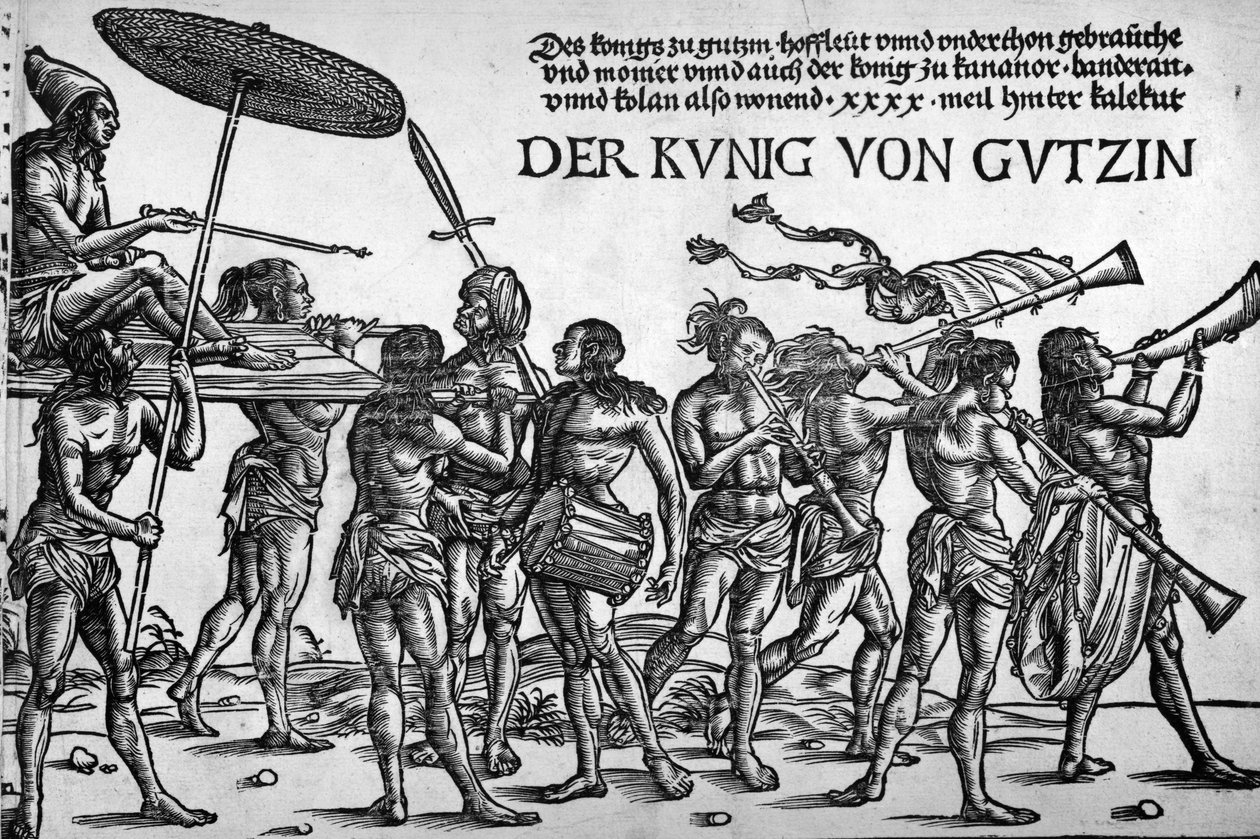 Der Kunig von Gutzin, stampa realizzata da Georg Glockendon, 1511 da Hans Burgkmair