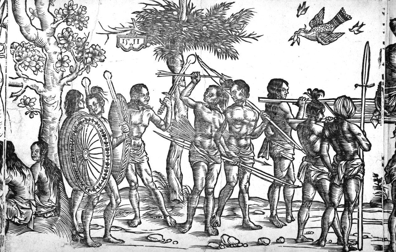 Der Kunig von Gutzin, stampa realizzata da George Glockendon, 1511 da Hans Burgkmair