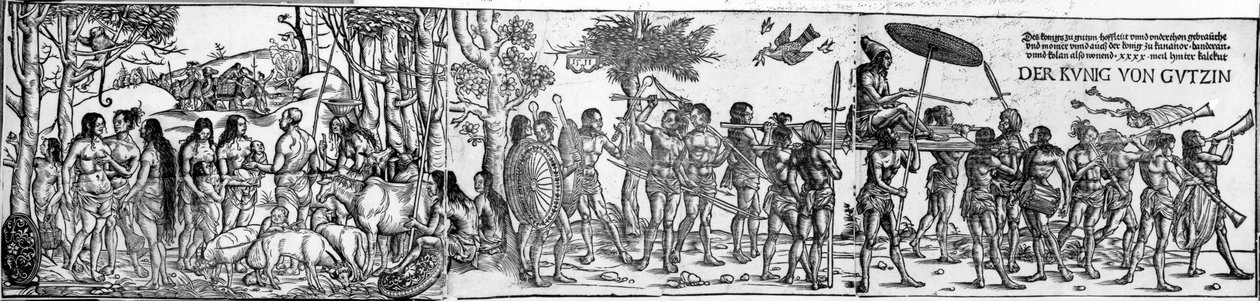Der kuing von Gutzin, stampa di George Glockendon, 1511 da Hans Burgkmair