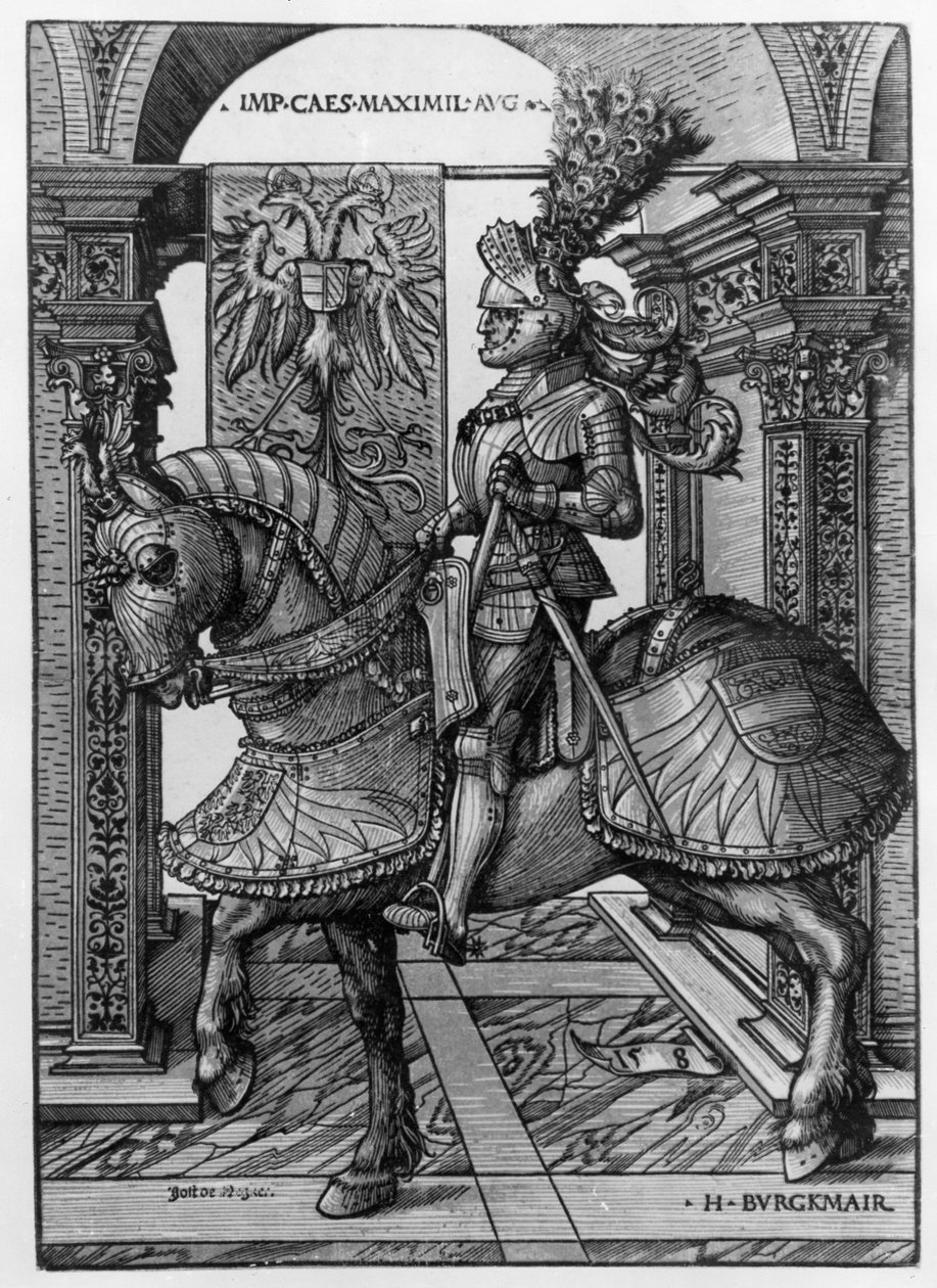 Ritratto equestre di Massimiliano I (1459-1519) c.1508 da Hans Burgkmair