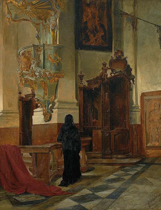 Interno di chiesa barocca da Hans Eduard von Berlepsch Valendas