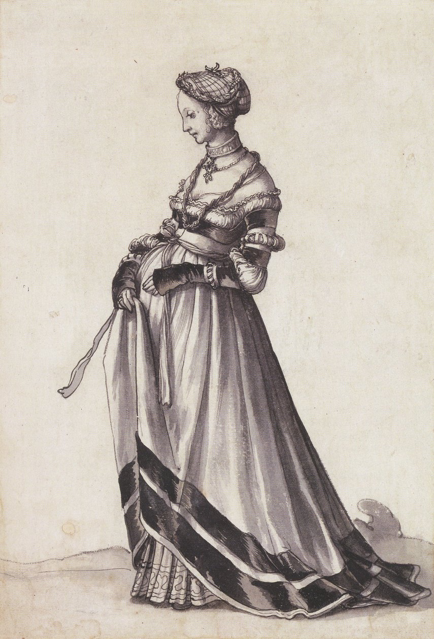 Donna di Basilea che Cammina verso Sinistra da Hans Holbein der Jüngere