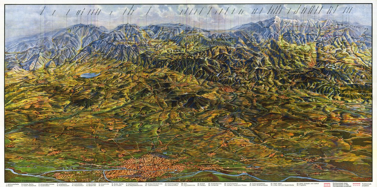Panorama della Bassa Slesia e dei Sudeti da Hans Holzapfel