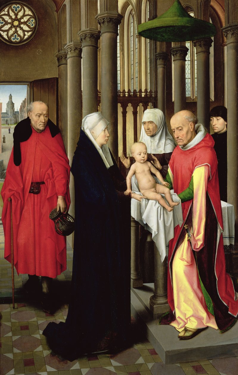 Adorazione dei Magi: Ala destra del trittico, raffigurante la Presentazione al Tempio, c.1470-72 da Hans Memling