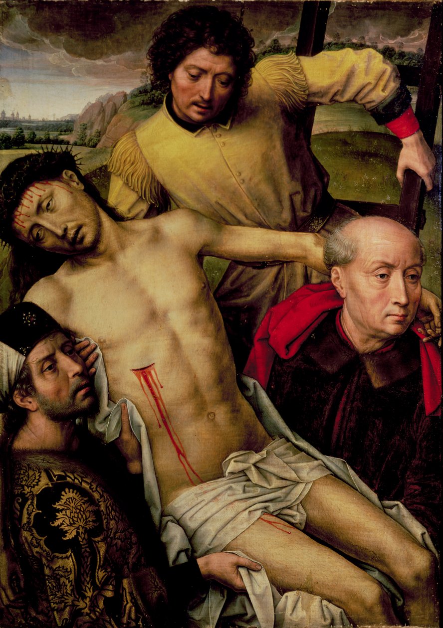Deposizione dalla Croce, pannello sinistro del Dittico della Deposizione, c.1492-94 da Hans Memling