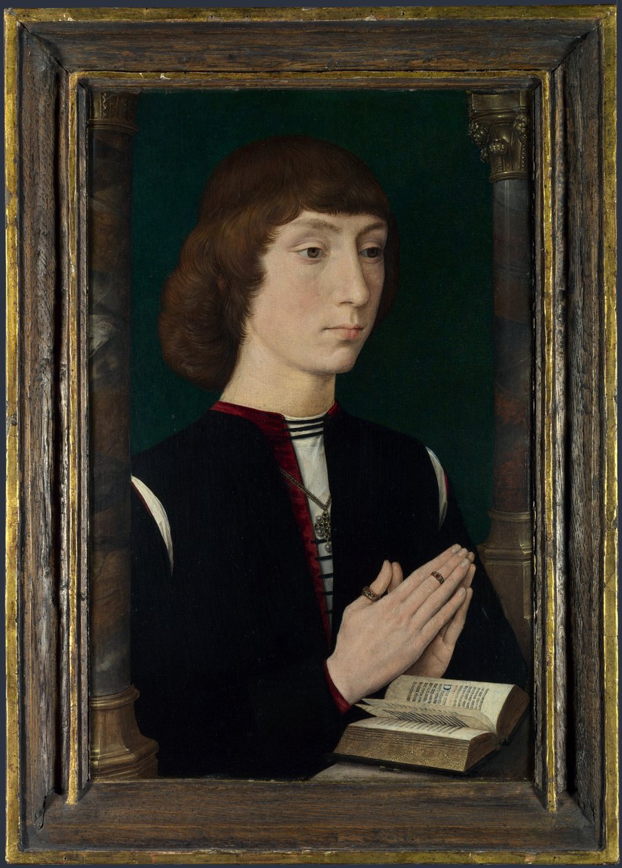 Giovane uomo in preghiera da Hans Memling