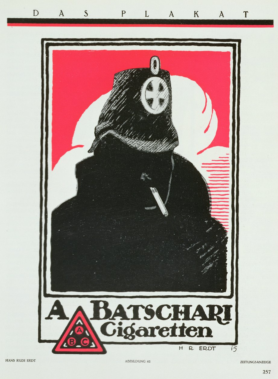 Pubblicità per le sigarette A. Batschari, da 