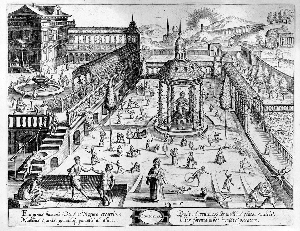 Composita, inciso da Johannes Wierix (1549-c.1618) ristampato 1638 da Hans or Jan Vredeman de Vries