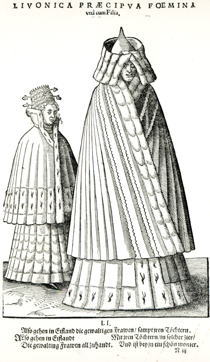 Costumi di una nobildonna livoniana e sua figlia, 1577 da Hans Weigel