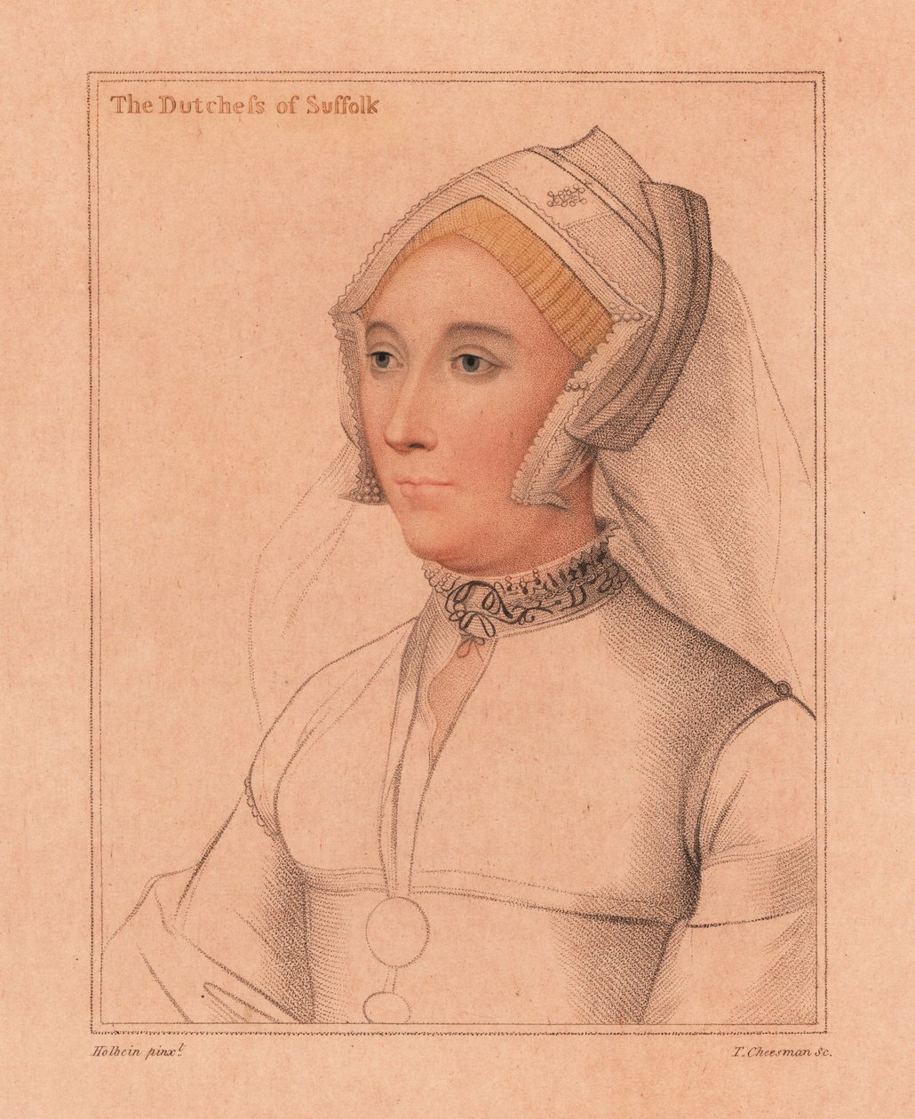 Catherine Brandon, Duchessa di Suffolk (1812) (incisione) da Hans (after) Holbein the Younger