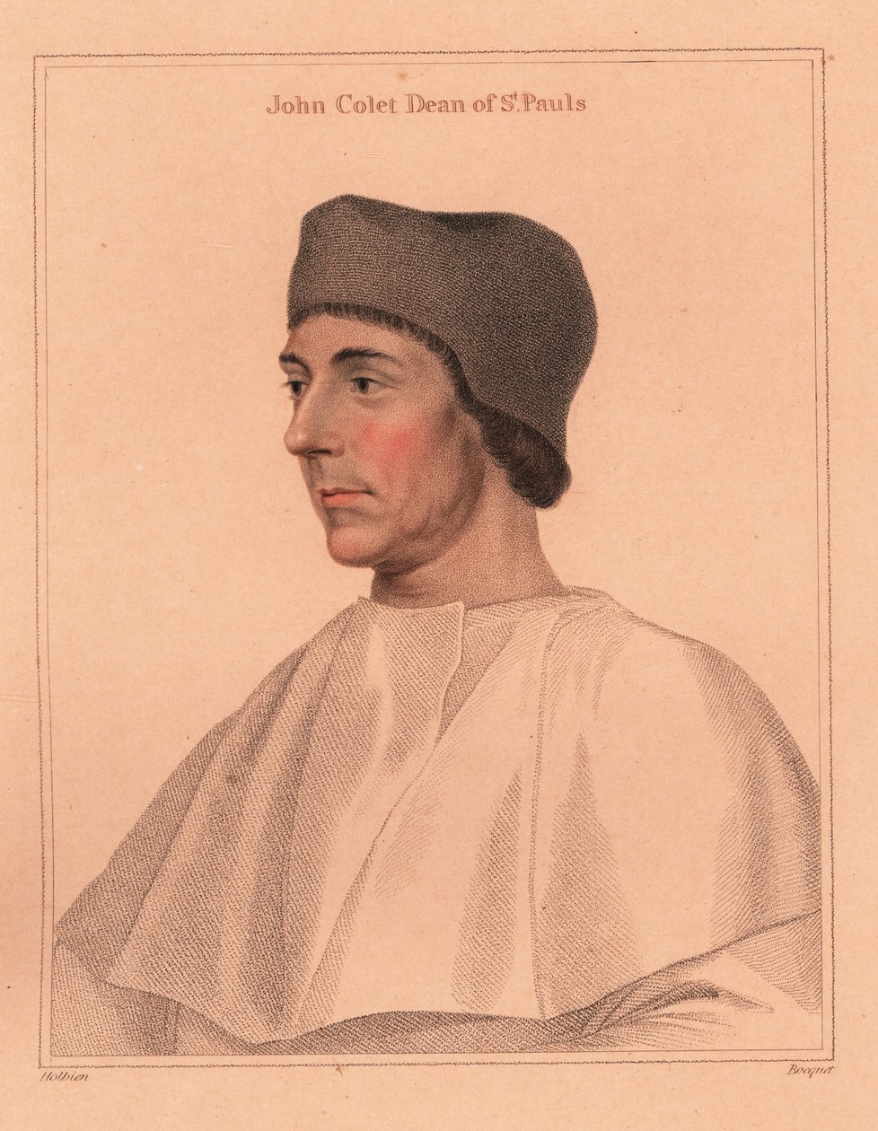 John Colet, Decano della Cattedrale di St. Paul (incisione) da Hans (after) Holbein the Younger