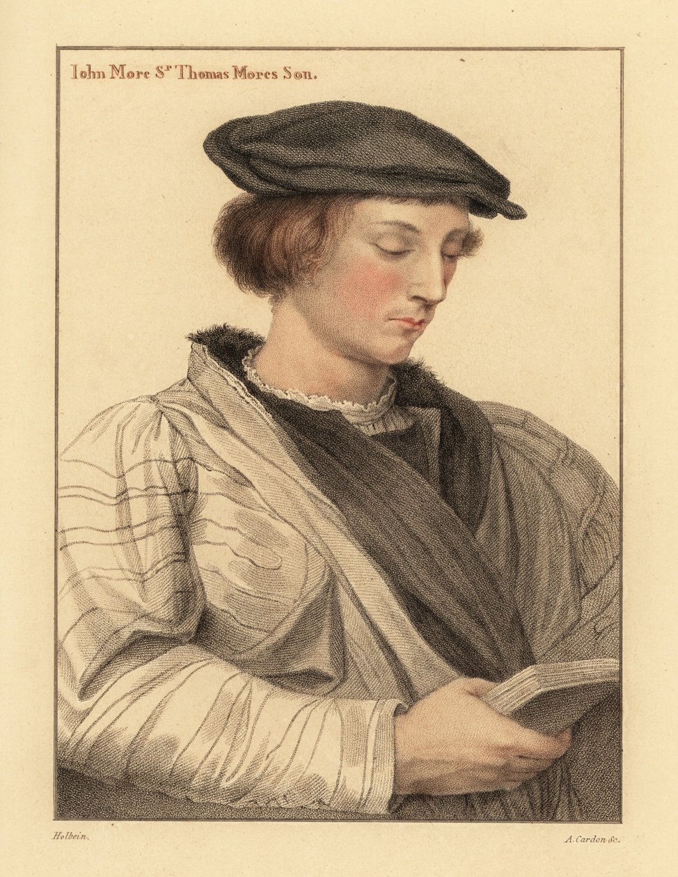 John More, 19 anni, figlio di Sir Thomas More (incisione) da Hans (after) Holbein the Younger