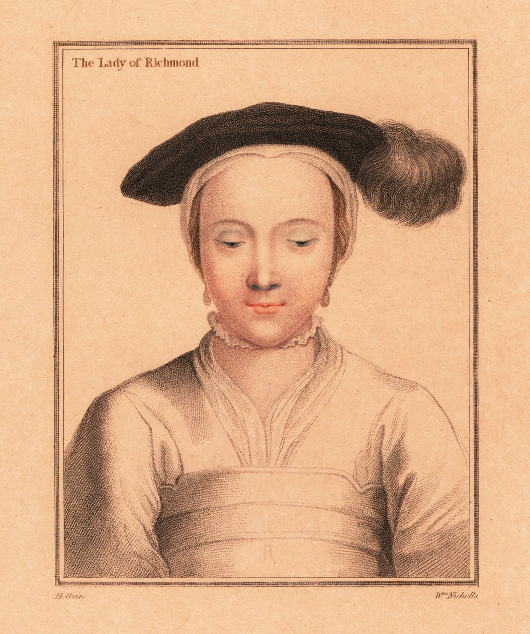 Mary FitzRoy, Duchessa di Richmond e Somerset (incisione) da Hans (after) Holbein the Younger