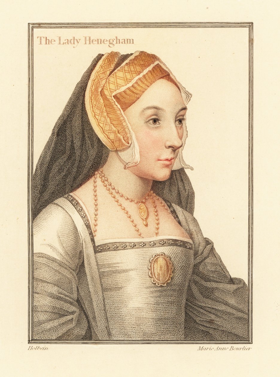 Mary Shelton, Lady Heveningham (1812) (incisione) da Hans (after) Holbein the Younger
