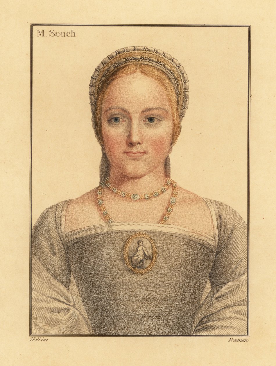Mary Zouch, dama di compagnia di Jane Seymour, 1812 (incisione) da Hans (after) Holbein the Younger