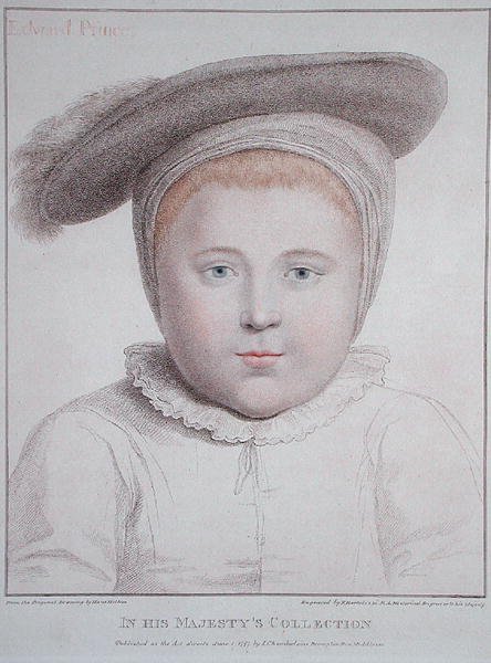 Ritratto di Edoardo VI (1537-53) inciso da Francesco Bartolozzi (1727-1815) 1796 da Hans (after) Holbein the Younger