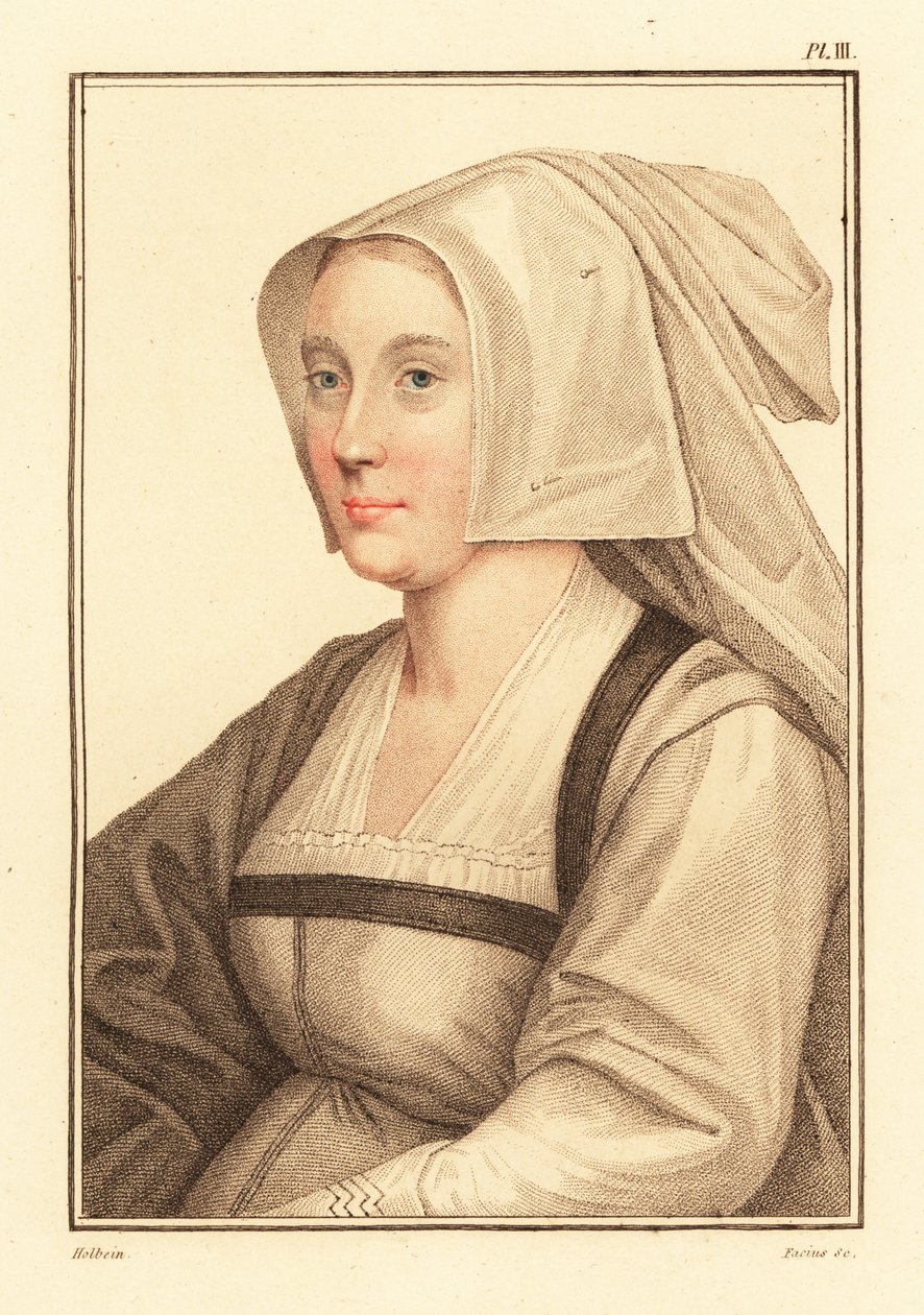 Ritratto di una donna sconosciuta dalla corte di Re Enrico VIII da Hans (after) Holbein the Younger