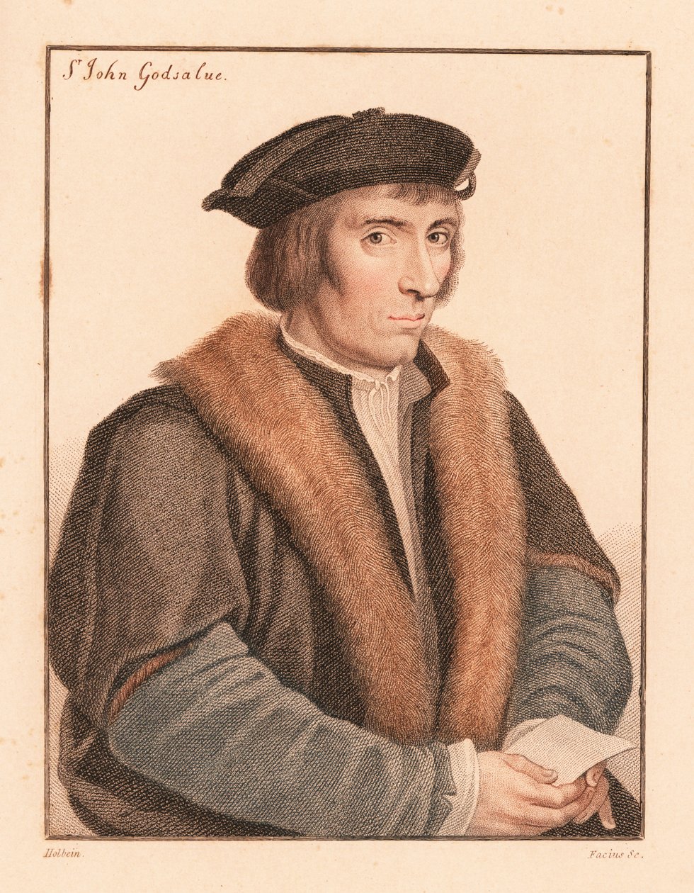 Sir John Godsalve, politico inglese, morto nel 1557 (incisione) da Hans (after) Holbein the Younger