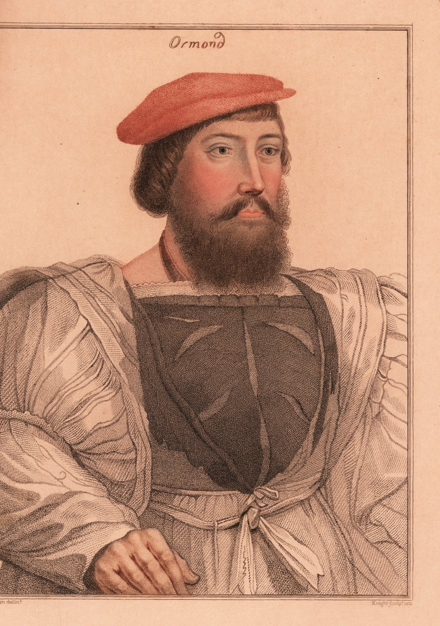 Thomas Boleyn o James Butler, Conte di Ormond (incisione) da Hans (after) Holbein the Younger