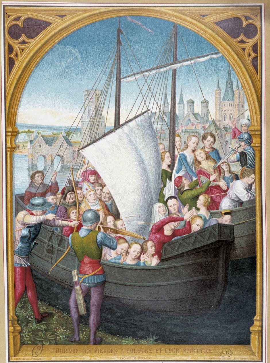 Sbarco delle vergini a Colonia e il loro martirio, da ap. cassa di Sant