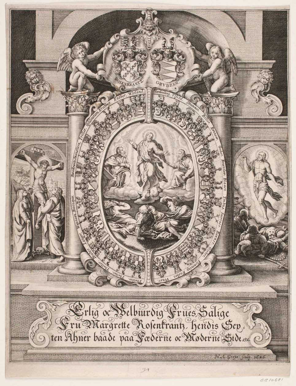 Trasfigurazione di Cristo. Circondato dagli stemmi di Margrethe Rosenkrantz da Hans Andreas Greys