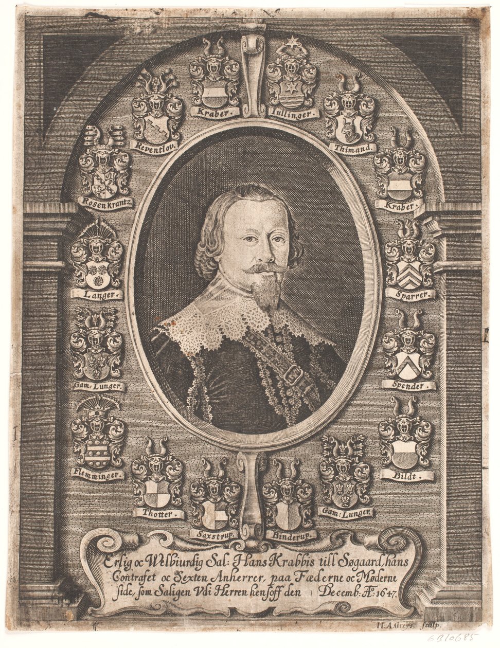 Hans Krabbe di Søgaard. Da un sermone funebre del 1648 da Hans Andreas Greys