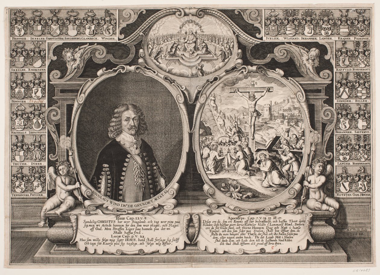 Niels Windet a Grundet e una rappresentazione di Cristo sulla croce da Hans Andreas Greys