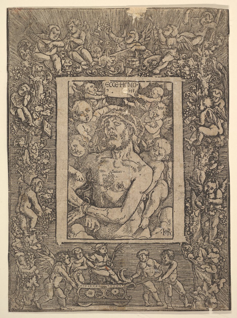 Ecce Homo con bordo ornamentale che mostra il trionfo di Bacco da Hans Baldung