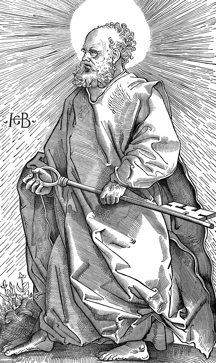 San Pietro che tiene il suo simbolo di una chiave da Hans Baldung
