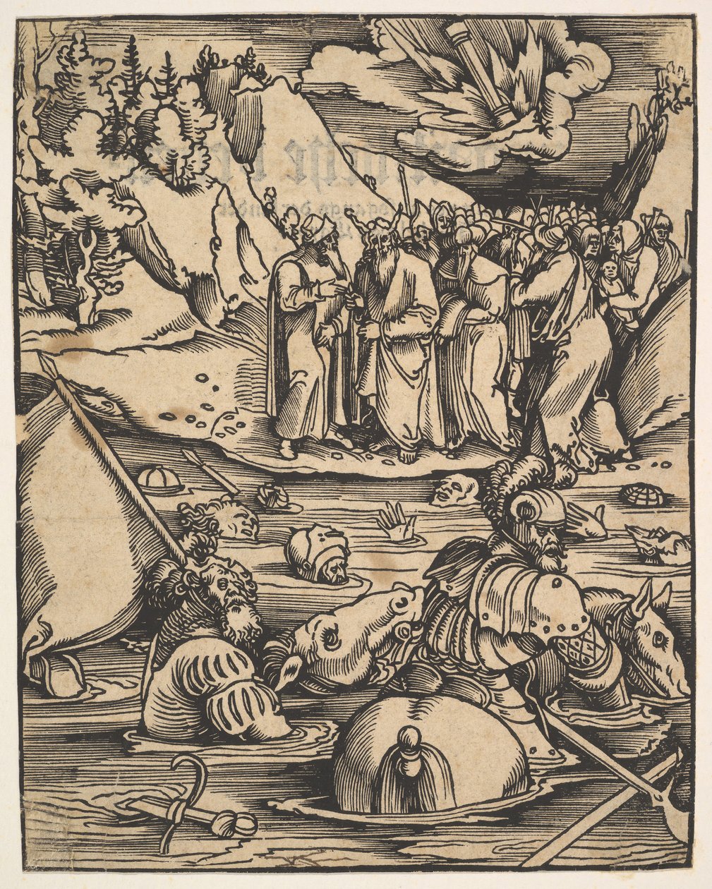 Gli Egiziani che Attraversano il Mar Rosso, da Das Buch Granatapfel, 1511 da Hans Baldung