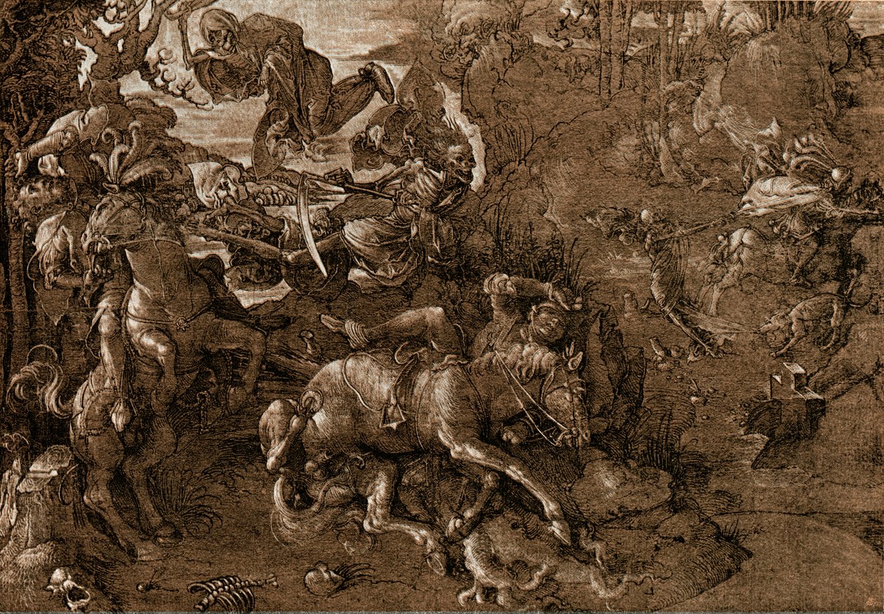 Battaglia dei cavalieri con la morte da Hans Baldung Grien