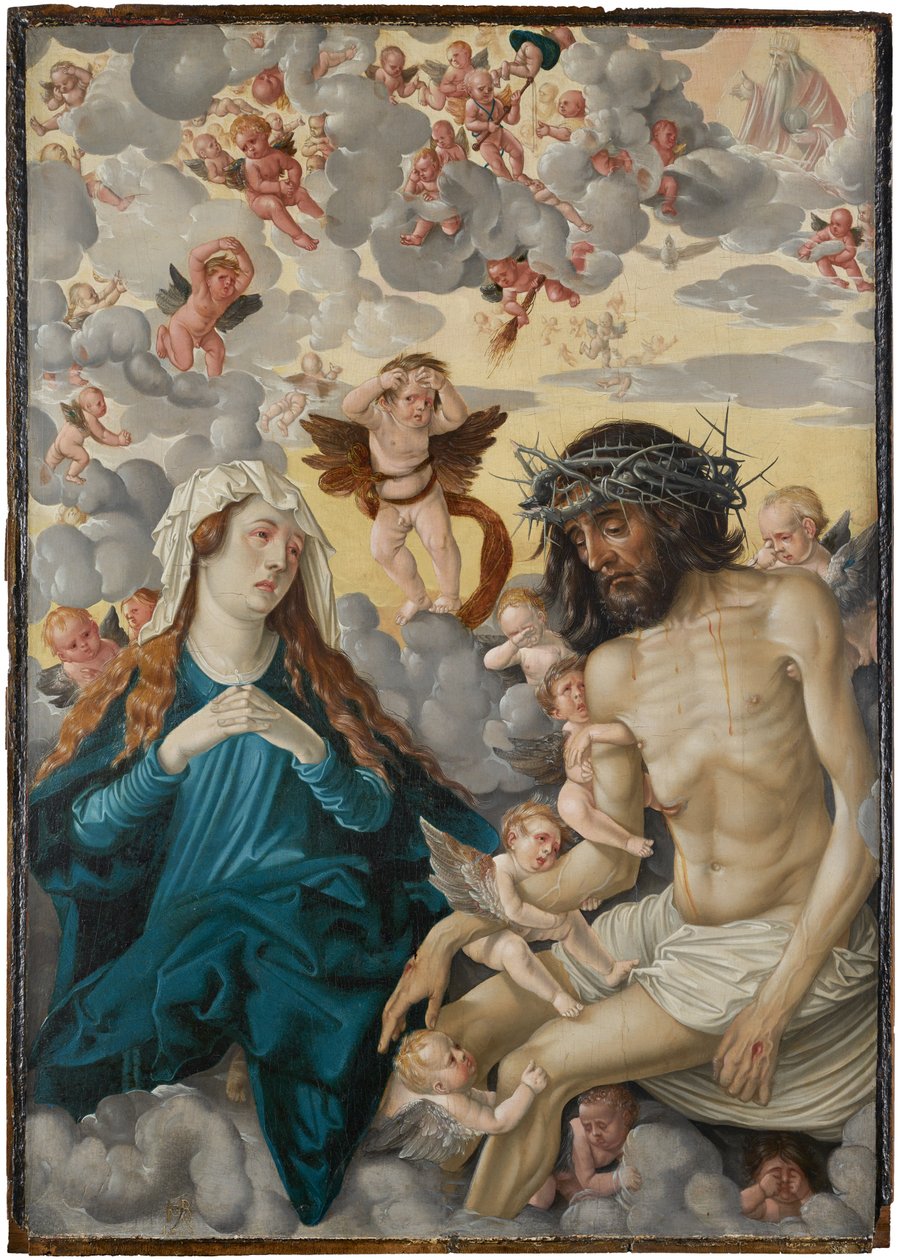 Cristo come Uomo dei dolori, pianto da Maria e dagli angeli da Hans Baldung Grien