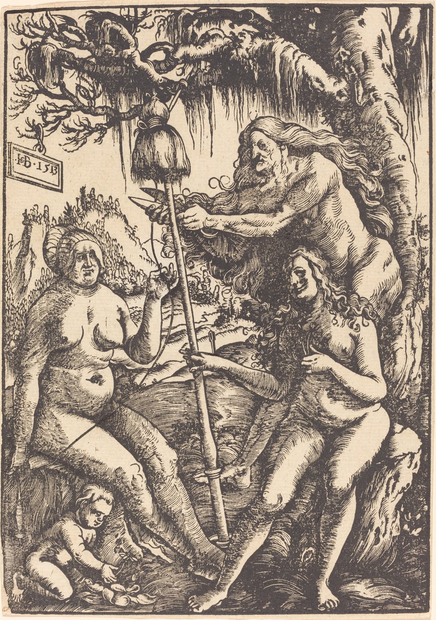 Le tre Parche: Lachesi, Atropo e Cloto da Hans Baldung Grien